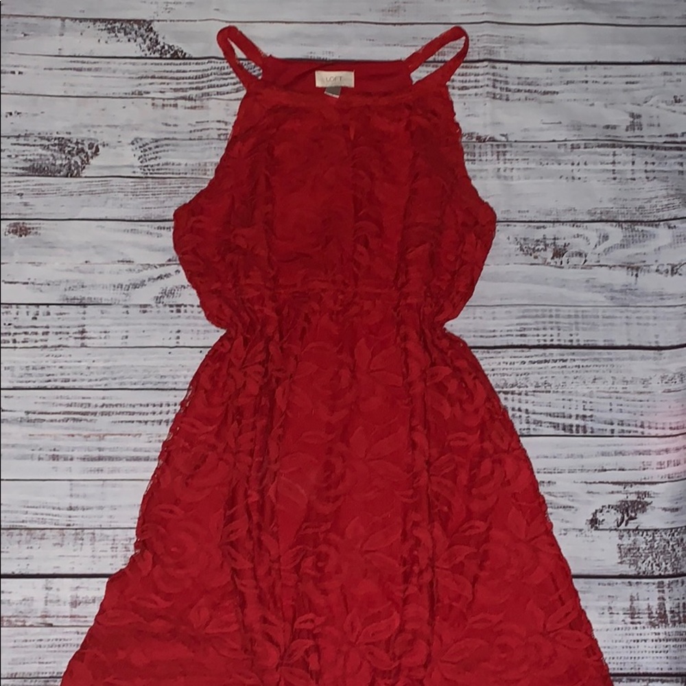 Red Lace Dress by Loft